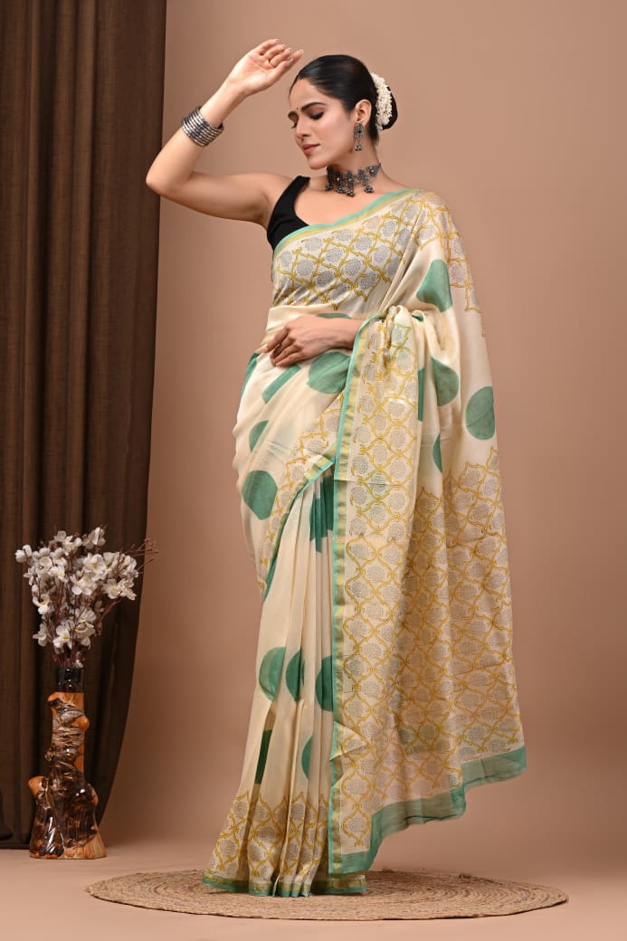 Elegant Chanderi Silk Saree - Perfect for Weddings