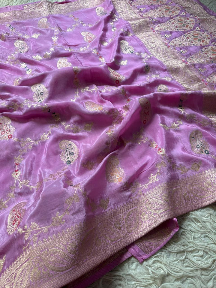 Exquisite Chinnon Crepe Silk Saree – Latest Collection