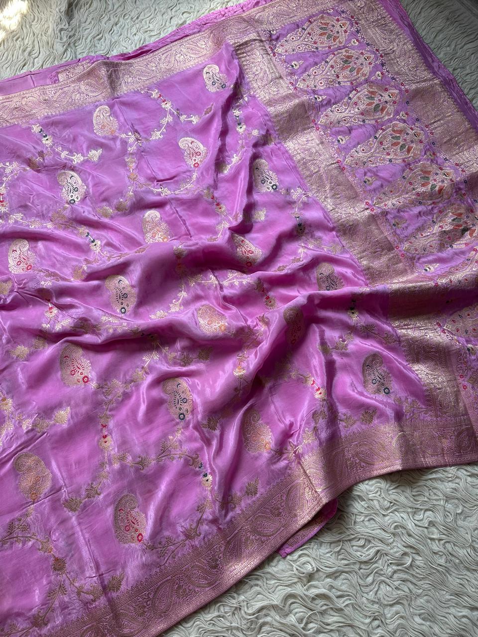 Exquisite Chinnon Crepe Silk Saree – Latest Collection