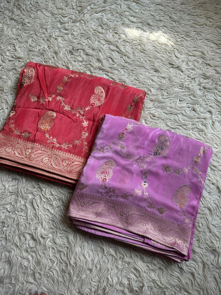 Exquisite Chinnon Crepe Silk Saree – Latest Collection