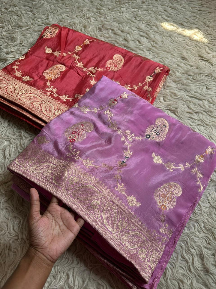 Exquisite Chinnon Crepe Silk Saree – Latest Collection