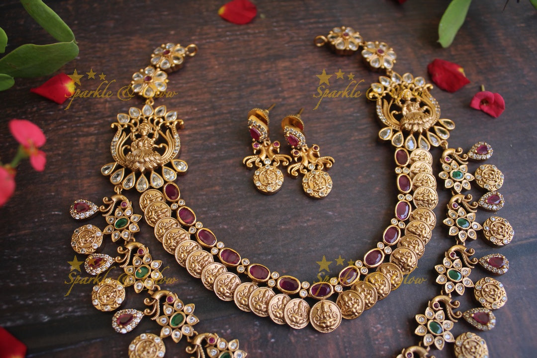 Gold alike antique dull finish Layered Coin necklace