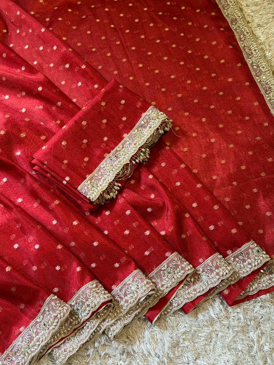 Elegant Booti Weave Tissue Sarees for Every Celebration
