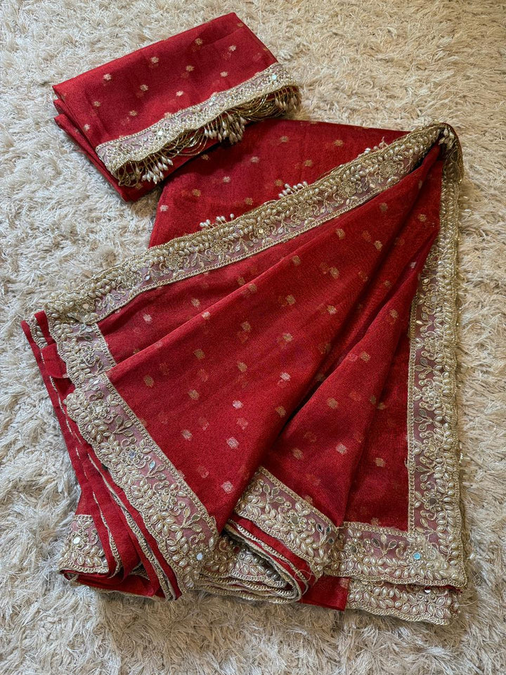 Elegant Booti Weave Tissue Sarees for Every Celebration