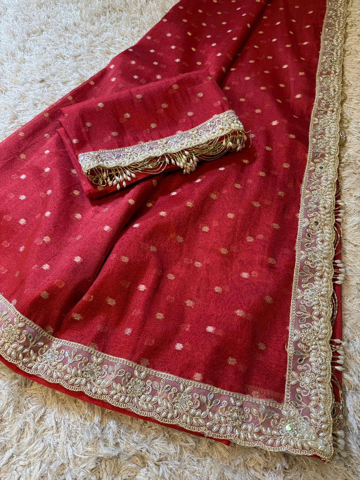 Elegant Booti Weave Tissue Sarees for Every Celebration