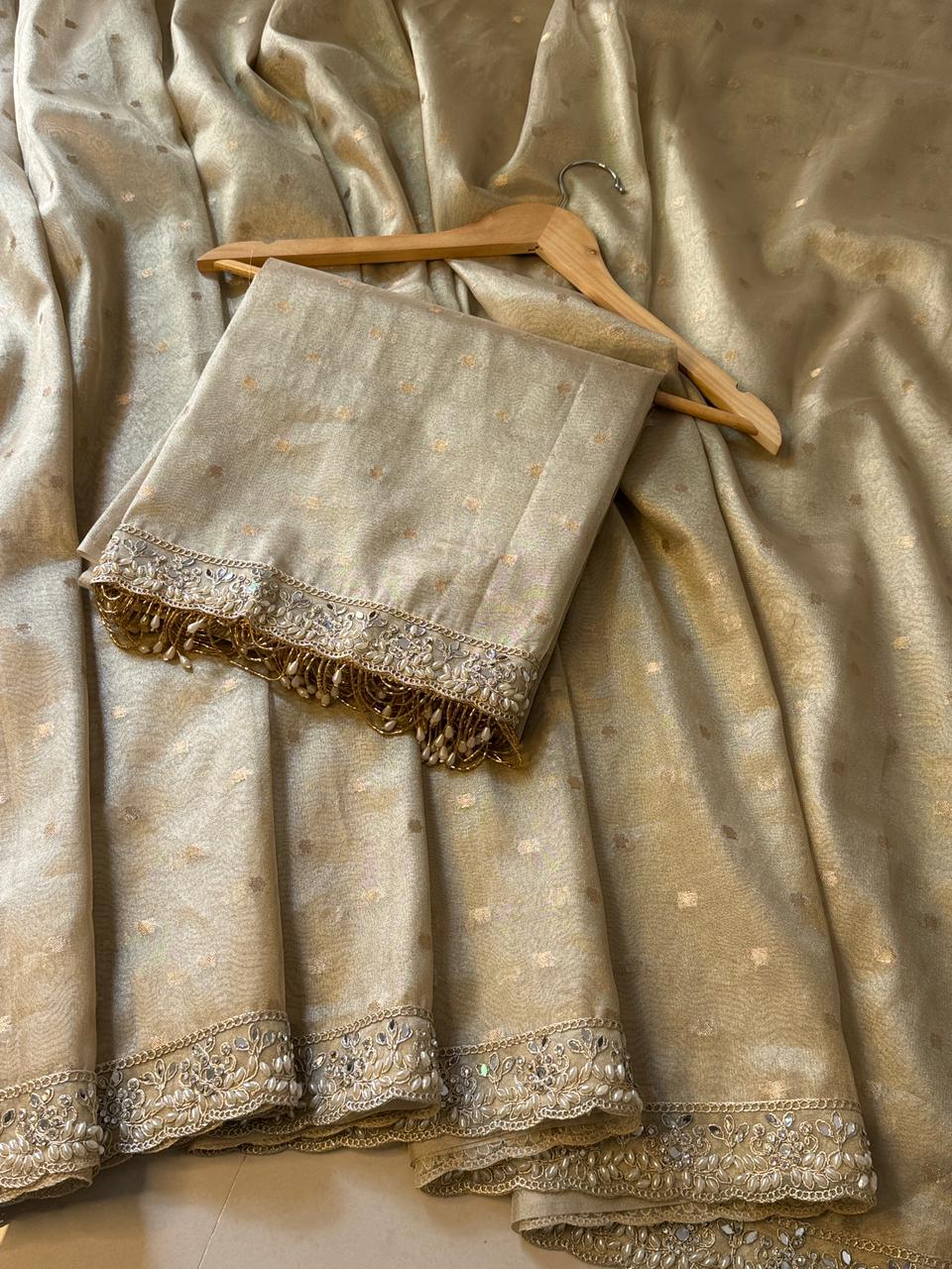 Elegant Booti Weave Tissue Sarees for Every Celebration