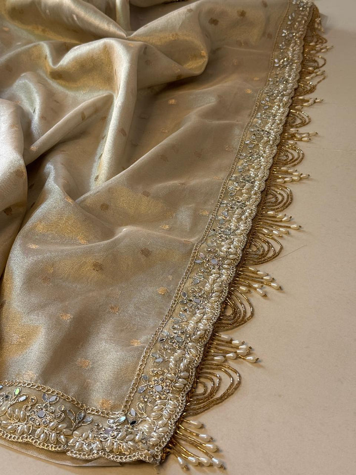 Elegant Booti Weave Tissue Sarees for Every Celebration