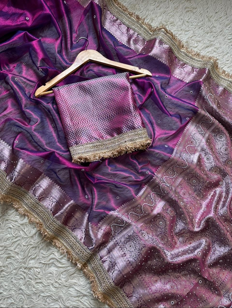Exquisite Banarasi Tissue Silk Saree for Weddings