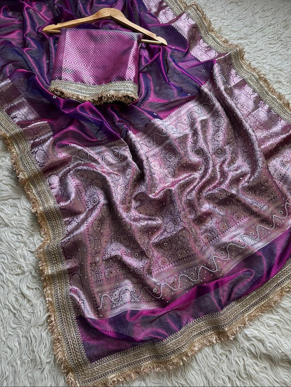 Exquisite Banarasi Tissue Silk Saree for Weddings