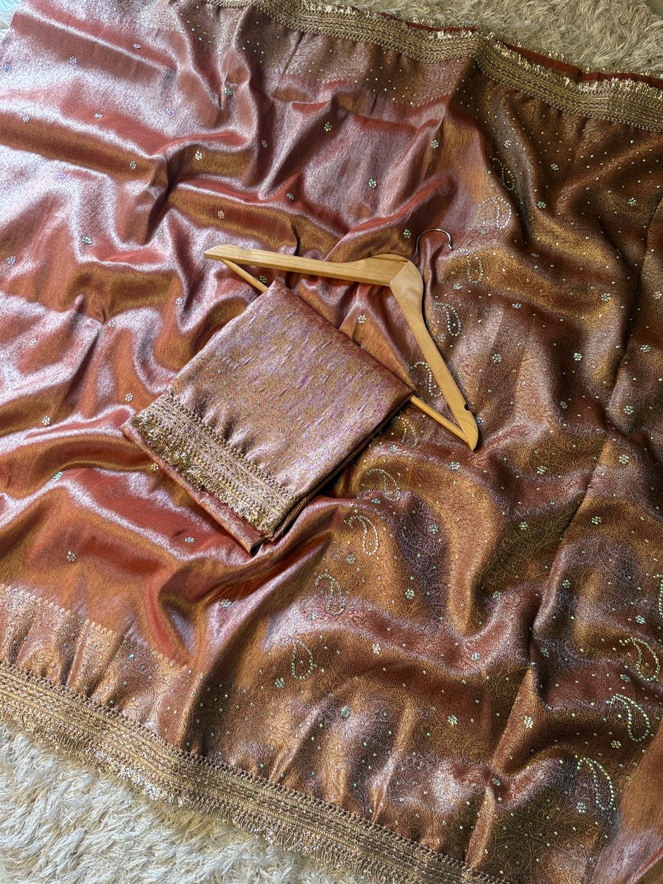 Exquisite Banarasi Katan Tissue Silk Saree for Brides