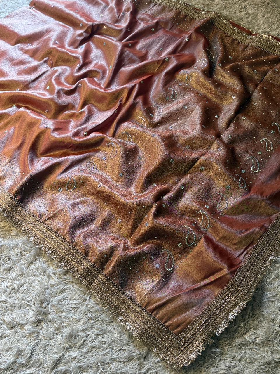 Exquisite Banarasi Katan Tissue Silk Saree for Brides