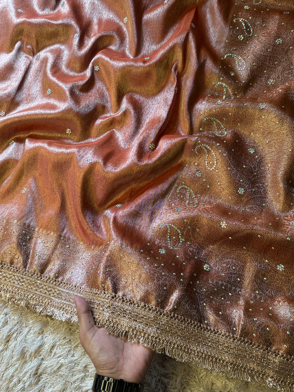 Exquisite Banarasi Katan Tissue Silk Saree for Brides