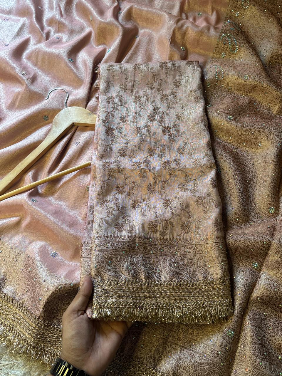 Exquisite Banarasi Katan Tissue Silk Saree for Brides