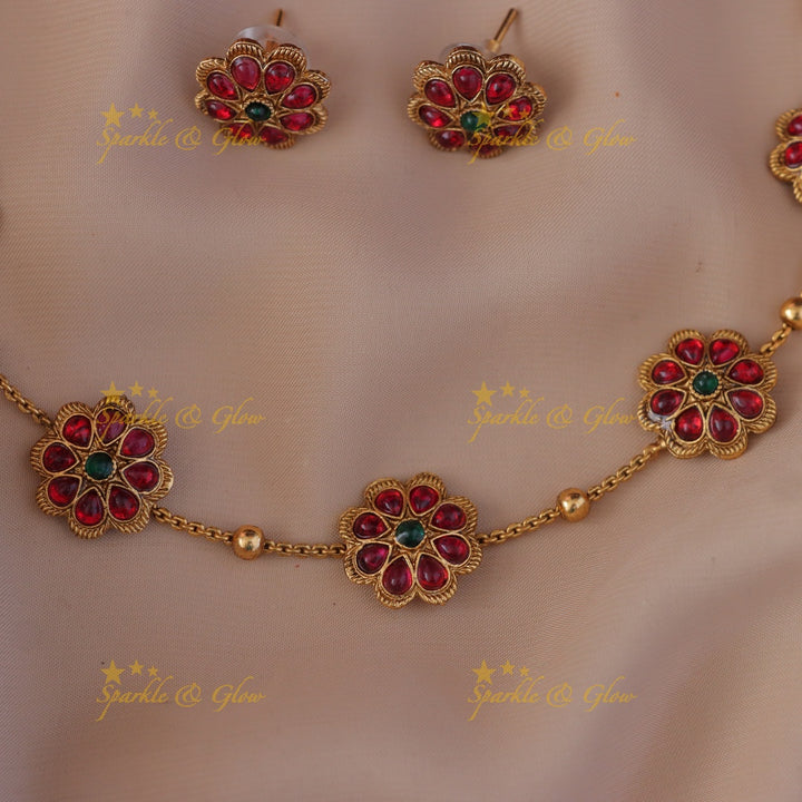 Elegant Gold Floral Necklace Set for Every Occasion