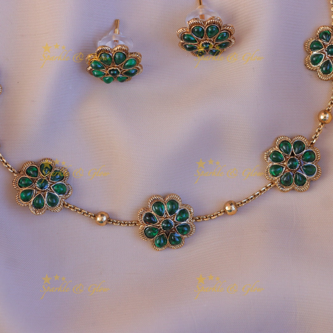 Elegant Gold Floral Necklace Set for Every Occasion