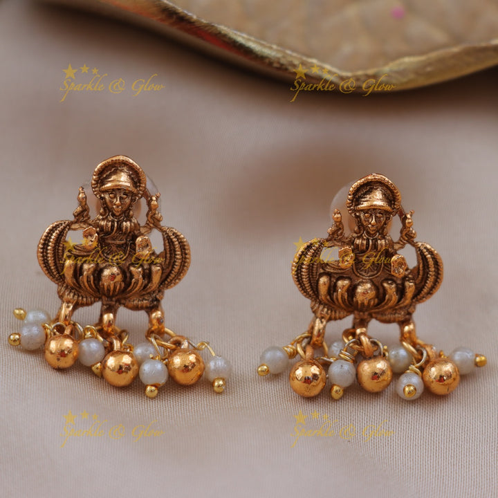 Radiant Floral Lakshmi Elephant Necklace Set