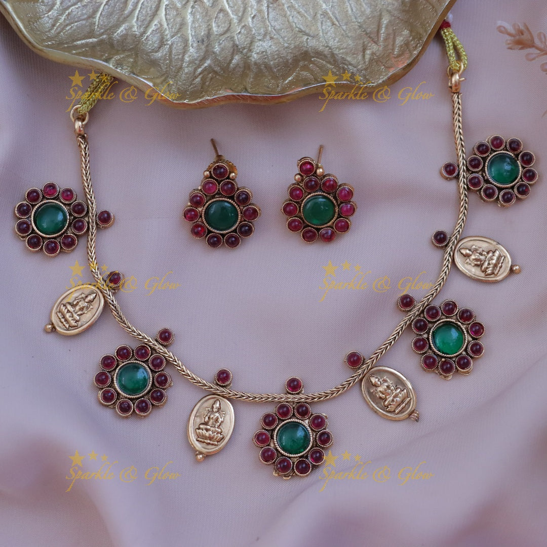 Elegant Lakshmi Coin Necklace – Perfect for Festivities