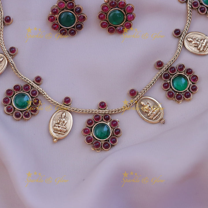 Elegant Lakshmi Coin Necklace – Perfect for Festivities