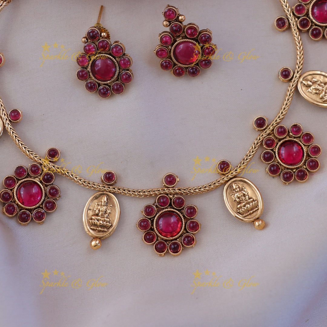 Elegant Lakshmi Coin Necklace – Perfect for Festivities