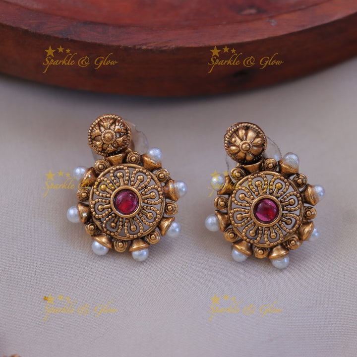 Exquisite Gold Floral Bead Necklace - Festive Elegance