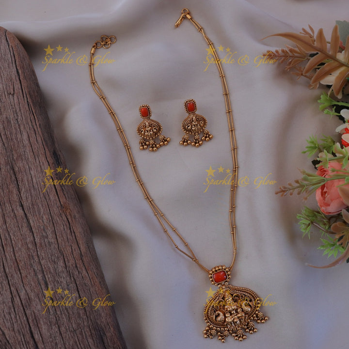 Exquisite Lakshmi Temple Necklace Set for Weddings