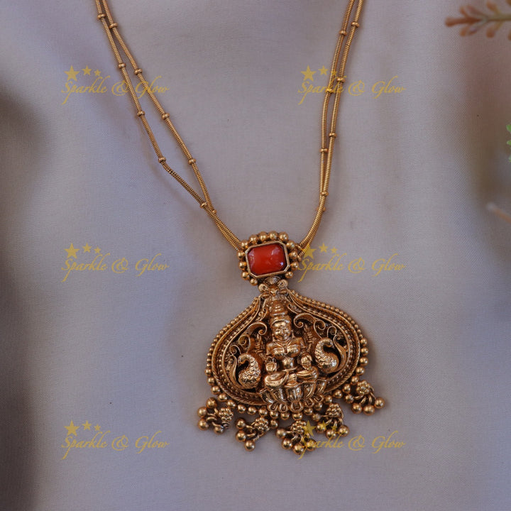 Exquisite Lakshmi Temple Necklace Set for Weddings