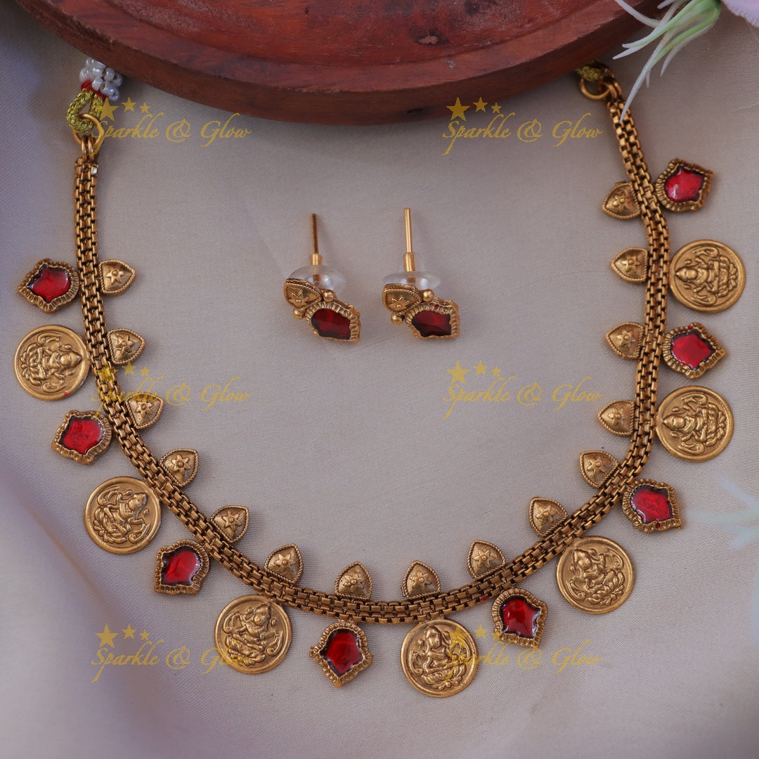 Stunning Lakshmi Coin Necklace for Festive Elegance