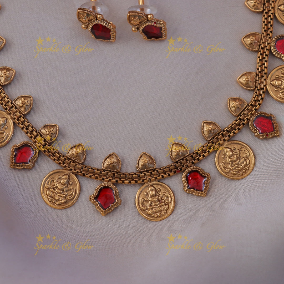 Stunning Lakshmi Coin Necklace for Festive Elegance