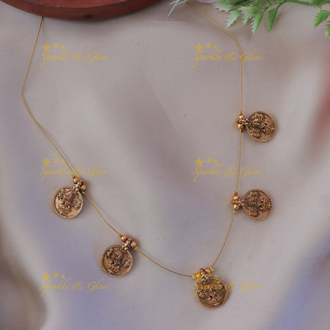 Lakshmi Gold Coin Necklace - Symbol of Tradition & Elegance
