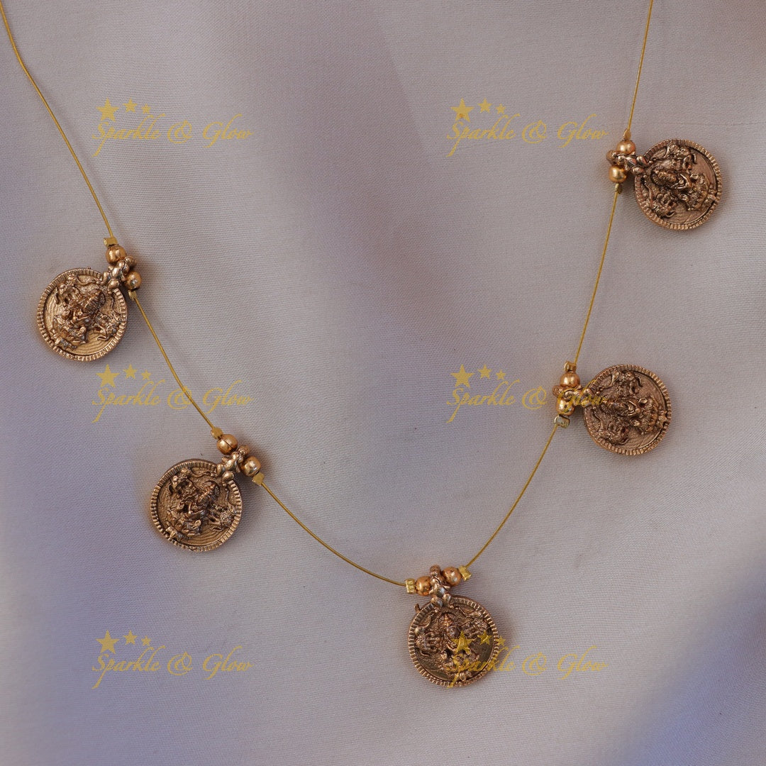 Lakshmi Gold Coin Necklace - Symbol of Tradition & Elegance