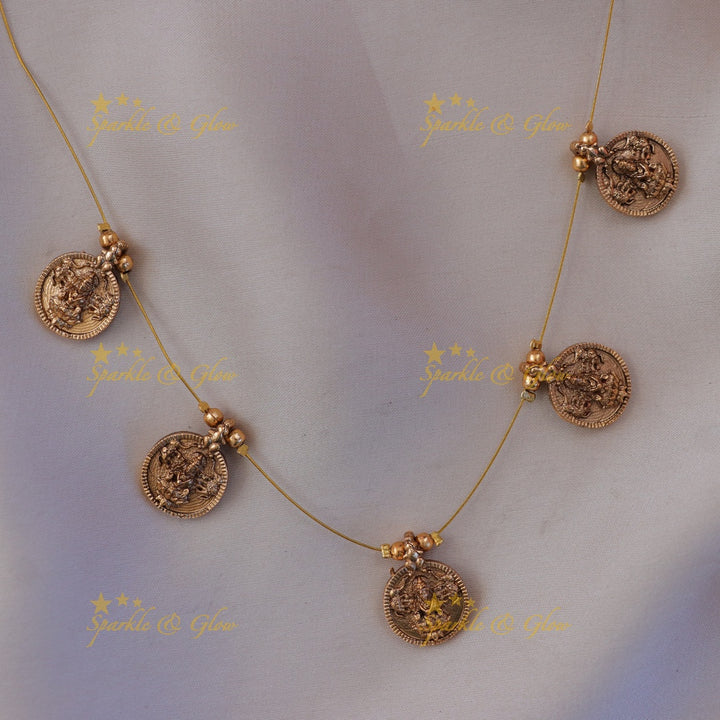 Lakshmi Gold Coin Necklace - Symbol of Tradition & Elegance