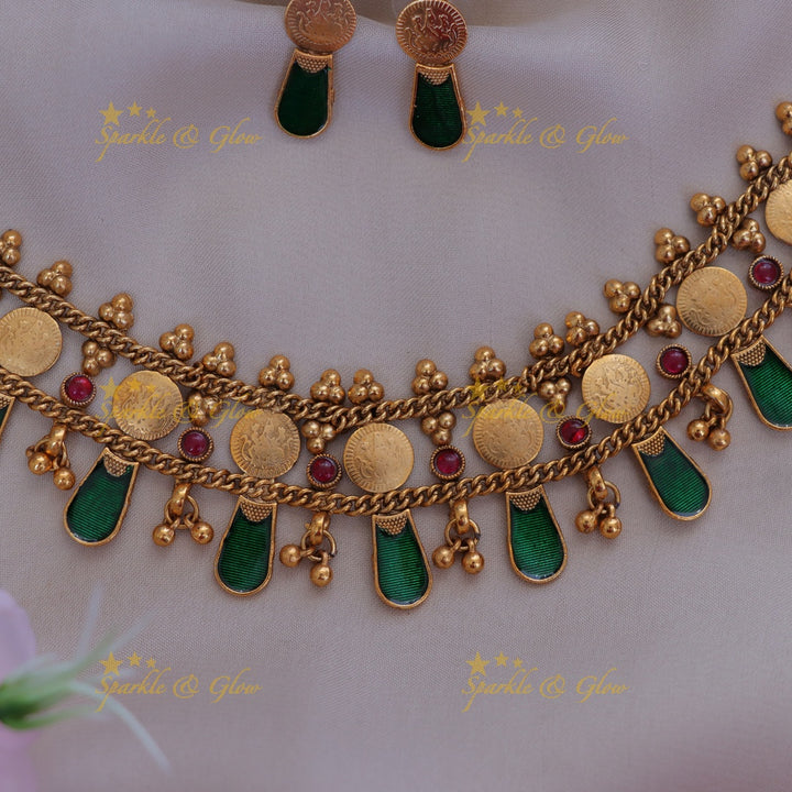 Exquisite Lakshmi Coin Necklace for Festive Elegance