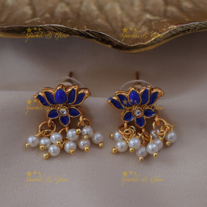 Exquisite Lotus & Pearl Necklace Set for Festive Elegance