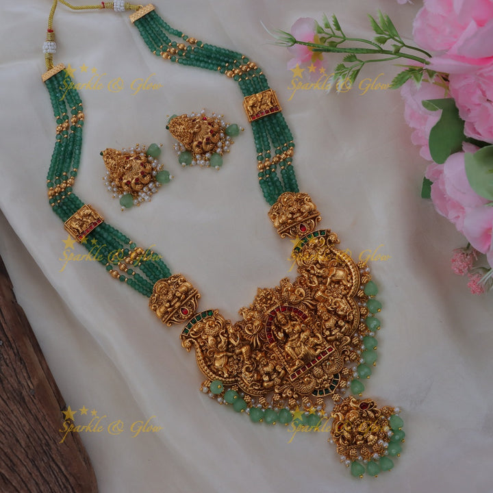 Exquisite Lakshmi Elephant Festive Long Necklace