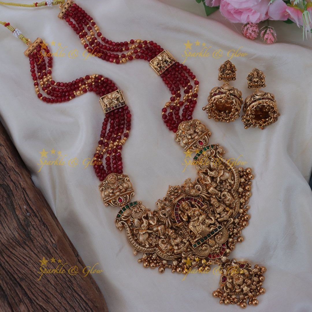 Exquisite Lakshmi Elephant Festive Long Necklace
