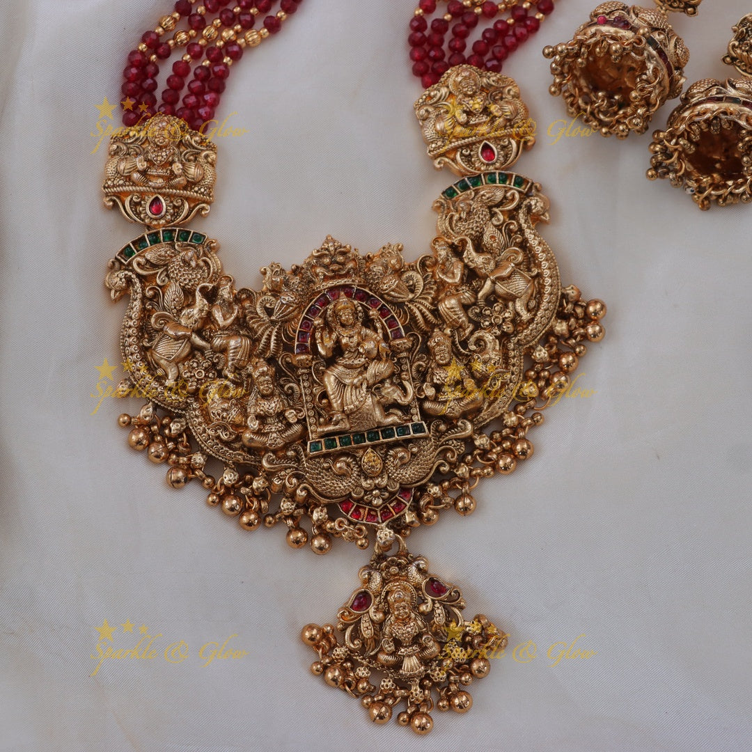 Exquisite Lakshmi Elephant Festive Long Necklace