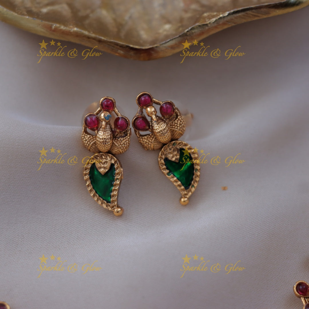 Exquisite Mango Peacock Necklace for Festive Elegance