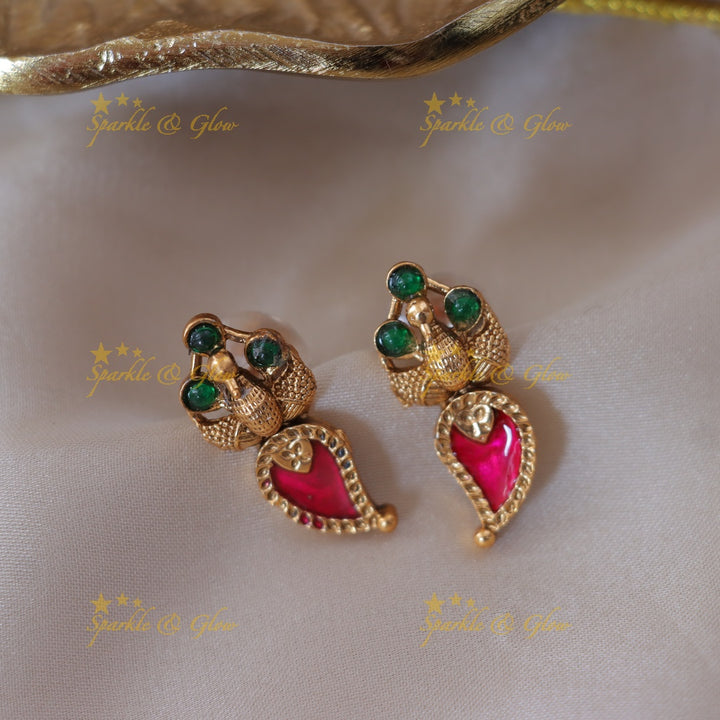 Exquisite Mango Peacock Necklace for Festive Elegance