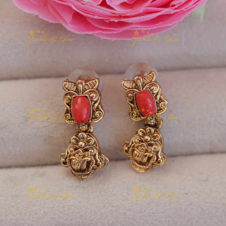 Enchanting Gold-Plated Necklace with Vibrant Orange Beads