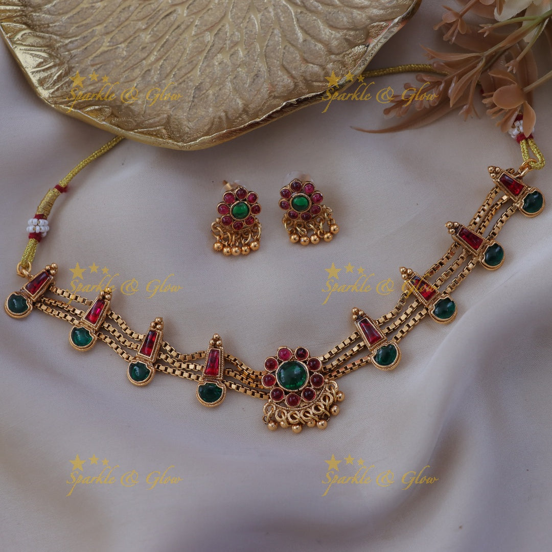 Luxurious Gold Floral Wedding Necklace | Sparkle & Glow