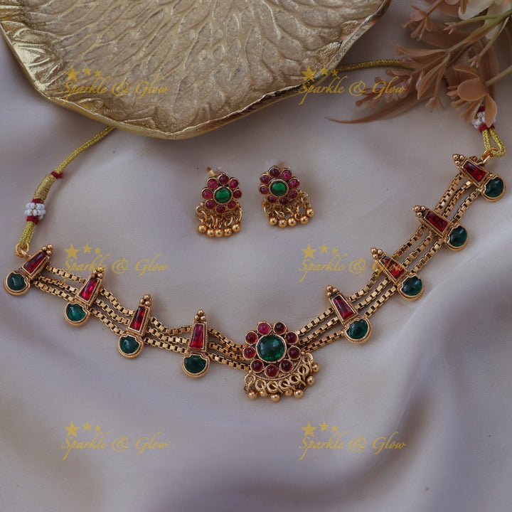 Luxurious Gold Floral Wedding Necklace | Sparkle & Glow