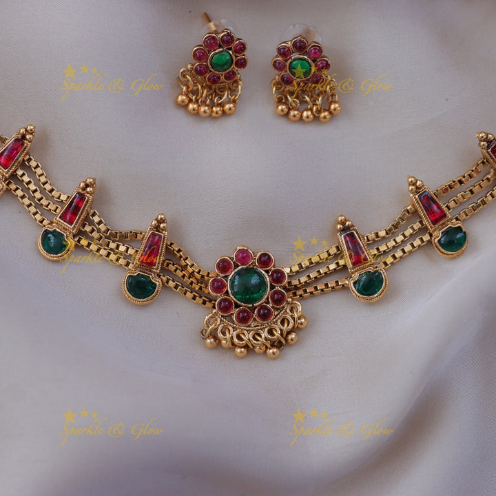 Luxurious Gold Floral Wedding Necklace | Sparkle & Glow