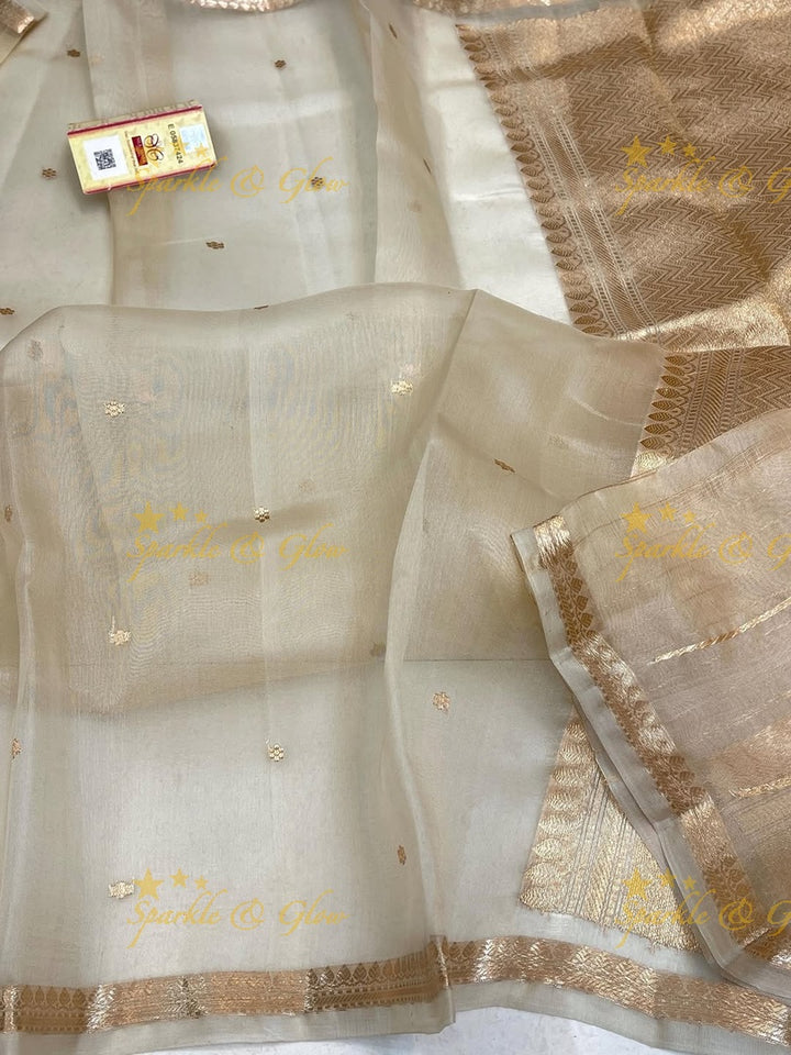 Elegant Banarasi Semi Kora Organza Saree - New Arrival