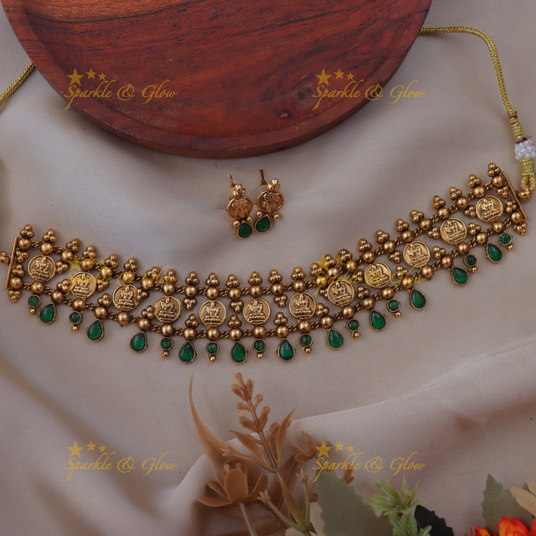 Traditional Lakshmi Coin Necklace for Weddings
