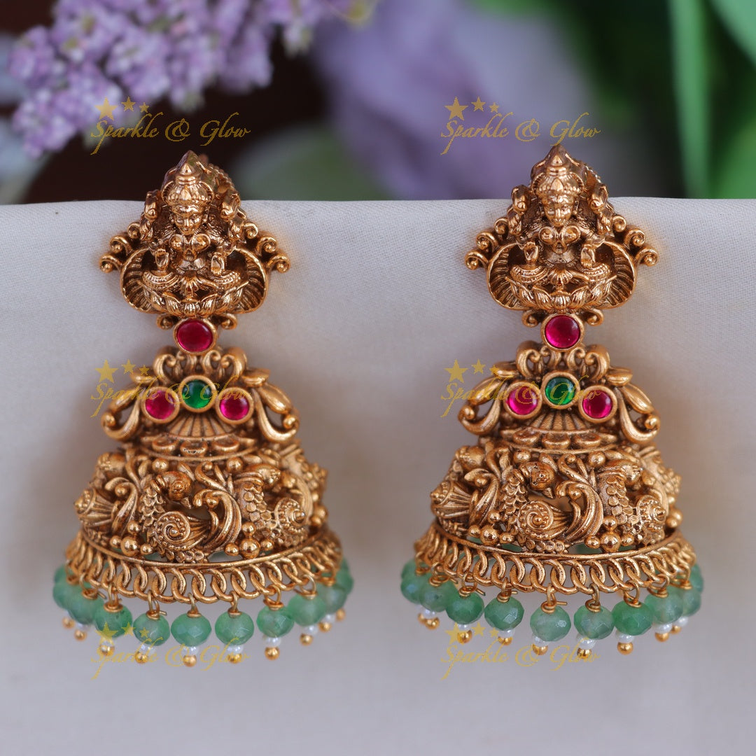 Flawless Peacock Lakshmi Jhumkas for Weddings & Celebrations