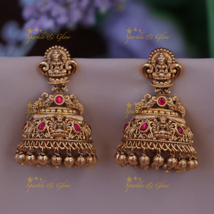 Exquisite Lakshmi Jhumka Earrings for Festive Elegance