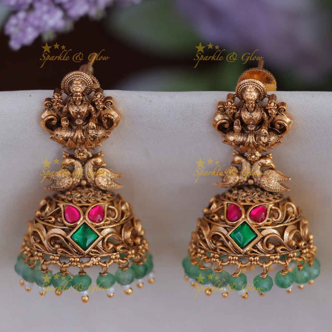Exquisite Mango Peacock Jhumka Earrings