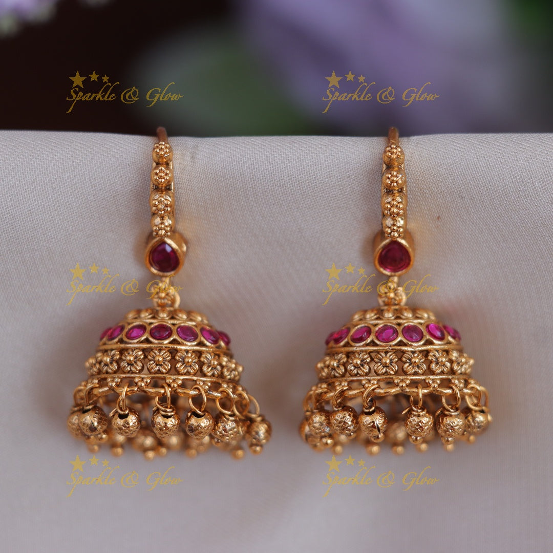 Enchanting Gold Jhumkas: Perfect for Weddings & Festivals