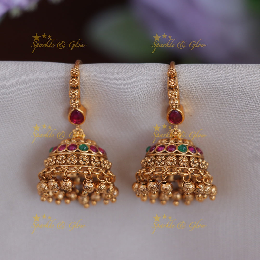 Enchanting Gold Jhumkas: Perfect for Weddings & Festivals