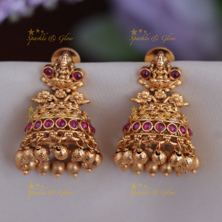 Splendid Lakshmi Jhumka Earrings for Bridal Elegance
